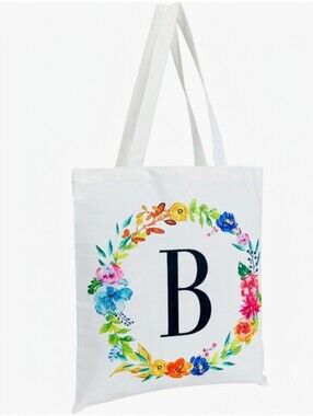 Okuna Outpost Reusable Monogram Letter Personalized Tote Bag 29 In NWOT